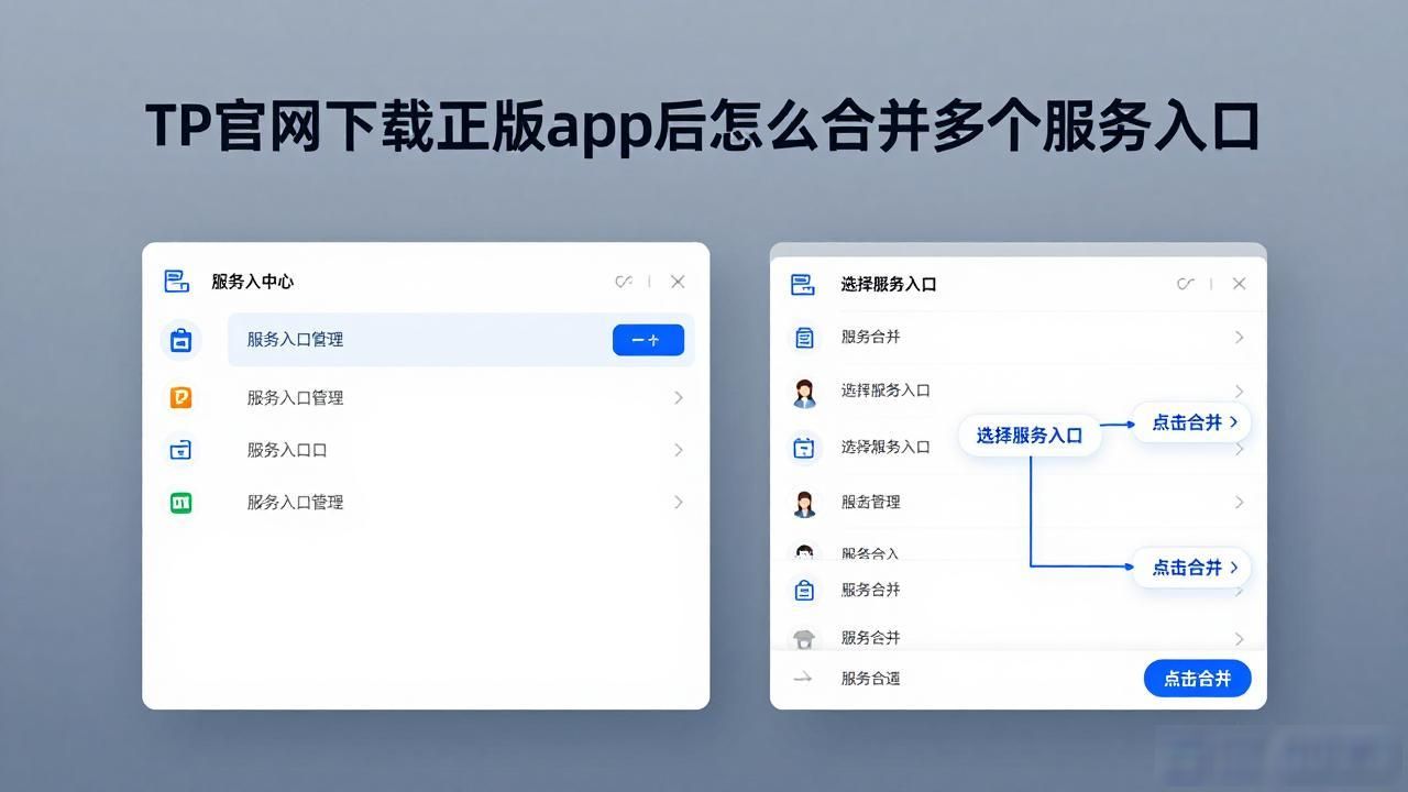 TP官网下载正版app后怎么合并多个服务入口